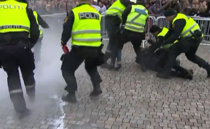 Ordensforstyrrelse, ikke vold, sier politiet.